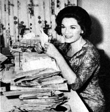 Connie answering fan mail