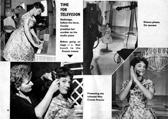 Connie preparing for a TV show