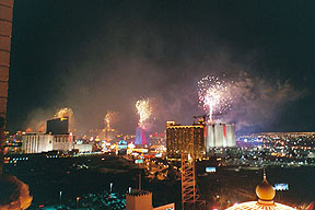  Las Vegas Blvd at midnight on New Year's Day