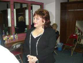 Connie in dressing room