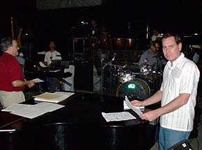 Connie’s manager Mike Church prepares for show