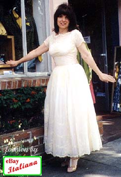 Nancy modeling a 1950s dress