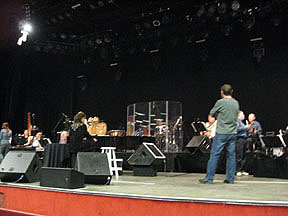 Mike Church coordinating activities during rehearsal