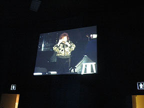 Connie on overhead projection