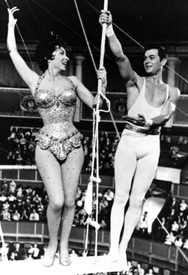 Gina with Tony Curtis